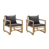 Image de vidaXL Chaises de jardin avec coussins lot de 2 Bambou