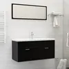 Image de vidaXL Lavabo encastré avec robinet 101x39x18 cm Céramique Blanc