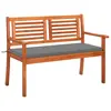 Image de vidaXL Banc de jardin 2 places avec coussin 120 cm Bois d'eucalyptus