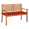 Image de vidaXL Banc de jardin 2 places avec coussin 120 cm Bois d'eucalyptus