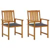 Image de vidaXL Chaises de jardin avec coussins lot de 2 Bois d'acacia massif