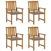 Image de vidaXL Chaises de jardin avec coussins lot de 4 Bois d'acacia massif