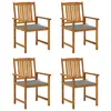 Image de vidaXL Chaises de jardin avec coussins lot de 4 Bois d'acacia massif