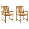 Image de vidaXL Chaises de jardin avec coussins lot de 2 Bois d'acacia massif