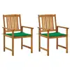 Image de vidaXL Chaises de jardin avec coussins lot de 2 Bois d'acacia massif