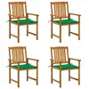 Image de vidaXL Chaises de jardin avec coussins lot de 4 Bois d'acacia massif