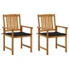 Image de vidaXL Chaises de jardin avec coussins lot de 2 Bois d'acacia massif
