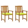 Image de vidaXL Chaises de jardin avec coussins lot de 2 Bois d'acacia massif