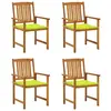 Image de vidaXL Chaises de jardin avec coussins lot de 4 Bois d'acacia massif