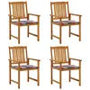 Image de vidaXL Chaises de jardin avec coussins lot de 4 Bois d'acacia massif