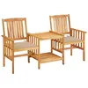 Image de vidaXL Chaises de jardin avec table à thé et coussins Acacia solide