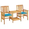 Image de vidaXL Chaises de jardin avec table à thé et coussins Acacia solide