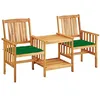 Image de vidaXL Chaises de jardin avec table à thé et coussins Acacia solide