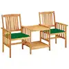 Image de vidaXL Chaises de jardin avec table à thé et coussins Acacia solide