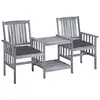 Image de vidaXL Chaises de jardin avec table à thé et coussins Acacia solide