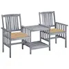 Image de vidaXL Chaises de jardin avec table à thé et coussins Acacia solide