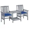 Image de vidaXL Chaises de jardin avec table à thé et coussins Acacia solide