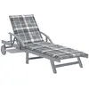 Image de vidaXL Chaise longue de jardin avec coussin Bois d'acacia solide