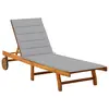 Image de vidaXL Chaise longue de jardin avec coussin Bois d'acacia solide