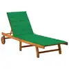 Image de vidaXL Chaise longue de jardin avec coussin Bois d'acacia solide