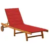 Image de vidaXL Chaise longue de jardin avec coussin Bois d'acacia solide