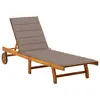 Image de vidaXL Chaise longue de jardin avec coussin Bois d'acacia solide