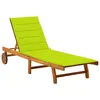 Image de vidaXL Chaise longue de jardin avec coussin Bois d'acacia solide