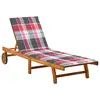 Image de vidaXL Chaise longue de jardin avec coussin Bois d'acacia solide