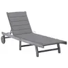 Image de vidaXL Chaise longue de jardin avec coussin Gris Bois d'acacia solide
