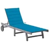 Image de vidaXL Chaise longue de jardin avec coussin Gris Bois d'acacia solide