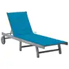 Image de vidaXL Chaise longue de jardin avec coussin Gris Bois d'acacia solide