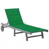 Image de vidaXL Chaise longue de jardin avec coussin Gris Bois d'acacia solide