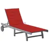 Image de vidaXL Chaise longue de jardin avec coussin Gris Bois d'acacia solide