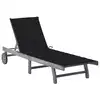 Image de vidaXL Chaise longue de jardin avec coussin Gris Bois d'acacia solide
