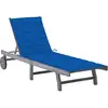 Image de vidaXL Chaise longue de jardin avec coussin Gris Bois d'acacia solide