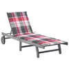 Image de vidaXL Chaise longue de jardin avec coussin Gris Bois d'acacia solide