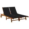 Image de vidaXL Chaise longue de jardin 2 places avec coussins Acacia solide