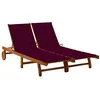 Image de vidaXL Chaise longue de jardin 2 places avec coussins Acacia solide