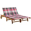 Image de vidaXL Chaise longue de jardin 2 places avec coussins Acacia solide