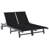 Image de vidaXL Chaise longue de jardin 2 places avec coussin Gris Acacia