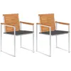 Image de vidaXL Chaises de jardin avec coussins lot de 2 Acacia solide et acier