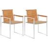 Image de vidaXL Chaises de jardin avec coussins lot de 2 Acacia solide et acier