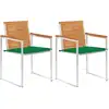 Image de vidaXL Chaises de jardin avec coussins lot de 2 Acacia solide et acier