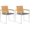 Image de vidaXL Chaises de jardin avec coussins lot de 2 Teck solide et acier