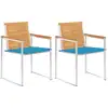 Image de vidaXL Chaises de jardin avec coussins lot de 2 Teck solide et acier