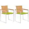 Image de vidaXL Chaises de jardin avec coussins lot de 2 Teck solide et acier
