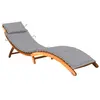 Image de vidaXL Chaise longue de jardin avec coussin Bois d'acacia solide