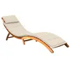 Image de vidaXL Chaise longue de jardin avec coussin Bois d'acacia solide