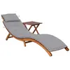 Image de vidaXL Chaise longue de jardin avec table et coussin Bois d'acacia