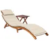 Image de vidaXL Chaise longue de jardin avec table et coussin Bois d'acacia